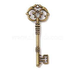 Skeleton Key Tibetan Style Alloy Big Pendants, Cadmium Free & Lead Free, Antique Bronze, 82x31x6mm, Hole: 2mm, about 90pcs/1000g(TIBEP-S293-033AB-LF)