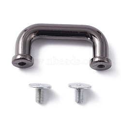 Alloy Suspension Clasps, with 2Pcs Screws, Purse Making Supplies, Rectangle, Gunmetal, 1.5x3.2x0.75cm, Hole: 2.5mm(FIND-WH0112-35B)