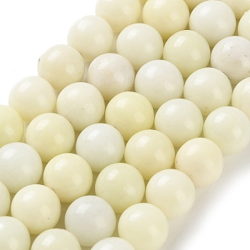 Natural Jade Beads Strands, Round, 8.5mm, Hole: 0.8mm, about 45pcs/strand, 14.92 inch(37.9cm)