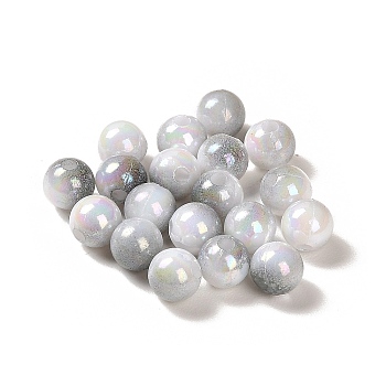 Opaque Acrylic Beads, Gradient Colorful, Round , Dark Gray, 6mm, Hole: 1.8mm, about 5000pcs/500g