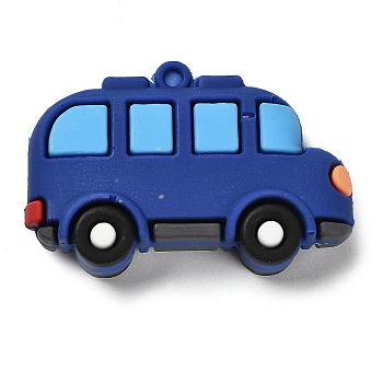 Vehicle Plastic Pendants, for Key Chain Bag Hanging Ornaments, Midnight Blue, 34.5x52.5x13.5mm, Hole: 3mm