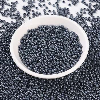 MIYUKI Round Rocailles Beads, Japanese Seed Beads, 8/0, (RR2001) Matte Gunmetal, 8/0, 3mm, Hole: 1mm, about 2111~2277pcs/50g