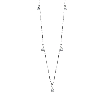 SHEGRACE Rhodium Plated 925 Sterling Silver Pendant Necklaces, with Cubic Zirconia, Clear, Platinum, 15 inch(38cm)