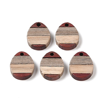 Sandalwood & Wenge Wood Pendants, Oval, 17x13x3.5mm, Hole: 2mm