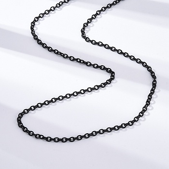 304 Stainless Steel Cable Chain Necklaces, with Lobster Clasps, Electrophoresis Black, 23.6 inch(60cm), 3mm