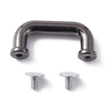 Alloy Suspension Clasps, with 2Pcs Screws, Purse Making Supplies, Rectangle, Gunmetal, 1.5x3.2x0.75cm, Hole: 2.5mm