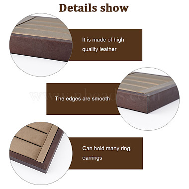 3-Slot Brushed PU Leather Covered Wood Finger Ring Display Trays(ODIS-WH0034-10)-3
