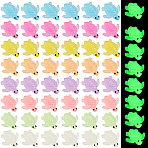 80Pcs 8 Colors Luminous Plastic Sea Turtle Figurine Decoration, Glow in the Dark Ornaments, Mixed Color, 19.8x17.3x7.2mm, 10pcs/color(FIND-GF0007-46)