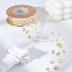 Organza Ribbons, for Gift Wrapping, Valentine's Day, Wedding, Birthday Party Decorate, Flower, 1 inch(25mm), about 10.94 Yards(10m)/Roll(SRIB-LP0001-08B)