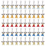 50Pcs 5 Colors Angel Acrylic & ABS Plastic Imitation Pearl Pendant Decorations, Lobster Claw Clasps Charms for Bag Ornaments, Mixed Color, 65mm, 10pcs/color(HJEW-JM02723-S)