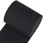 5M Polyester Elastic Ribbon, for Sewing Accessories, Black, 4 inch(100mm)(EC-CY0001-07A)
