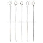 Iron Eye Pin, Cadmium Free & Nickel Free & Lead Free, Platinum, 40x0.7mm, Hole: 2mm, about 3000pcs/500g(IFIN-R218-0.7x40-P-NF)