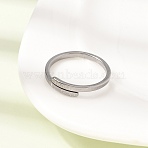 201 Stainless Steel Cuff Open Rings, Word TRUST GOD, Stainless Steel Color, 2mm, US Size 7 3/4(17.9mm)(RJEW-Z141-02P)