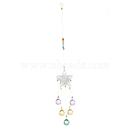 Star Iron Colorful Chandelier Decor Hanging Prism Ornaments, with  Faceted Glass Prism, for Home Window Lighting Decoration, Platinum, 440mm(HJEW-P012-03P)