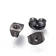 304 Stainless Steel Friction Ear Nuts, Electrophoresis Black, 6x4.5x3mm, Hole: 0.8mm(X-STAS-F203-04B)