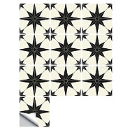 PVC Plastic Frosted Peel and Stick Mosaic Tile Stickers, Self-Adhesive Kitchen Bathroom Waterprrof Wall Tiles, Square with Star, Light Yellow, 200x200mm, 10pcs/set(PW22061691538)