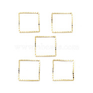 Brass Beads Frames, Cadmium Free & Lead Free, Square, Real 24K Gold Plated, 15x15x1mm(KK-M288-01G-F)