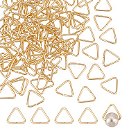 Elite Brass Triangle Linking Ring, Buckle Clasps, Quick Link Connector, Fit for Top Drilled Beads, Webbing, Strapping Bags, Golden, 7x7.5x0.8mm, 100pcs/box(KK-PH0009-11)