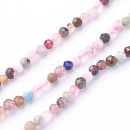 Natural Mixed Gemstone Beads Strands, Faceted, Round, 2~2.5mm, Hole: 0.5mm, about 180~200pcs/strand, 14.5~16.1 inch(37~41cm)(X-G-F619-21-2mm)