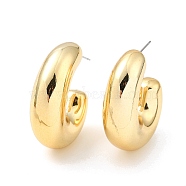 Donut Acrylic Stud Earrings, Half Hoop Earrings with 316 Surgical Stainless Steel Pins, Golden Plated, 33x11mm(EJEW-P251-31A)