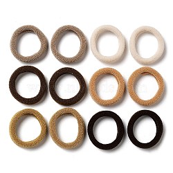 Nylon Elastic Hair Ties, Hair Accessories for Women Girl Ponytail Holder, Mixed Color, 6mm, Inner Diameter: 19mm(OHAR-D010-01B)