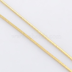 Soldered Brass Snake Chain, Golden, 1mm(X-CHC-L002-02)