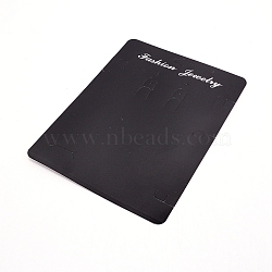 Paper Jewelry Set Display Cards, for Bracelet Earring Necklace Ring Display, Rectangle, Black, 19x14x0.04cm(DIY-WH0209-61)