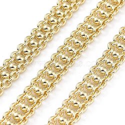 Rack Plating Brass Cable Chains, Long-Lasting Plated, Soldered, with Spool, Lead Free & Cadmium Free, Round, Real 18K Gold Plated, 7x3mm(CHC-F018-05G)