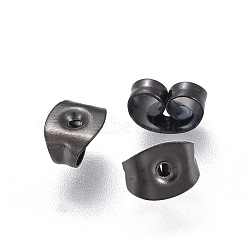 304 Stainless Steel Friction Ear Nuts, Electrophoresis Black, 6x4.5x3mm, Hole: 0.8mm(X-STAS-F203-04B)