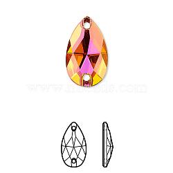 Austrian Crystal, 3230 Pear Sew-On Stone, Crystal Passions, Foil Back, Faceted, 001 API_Crystal Astral Pink, 18x10.5x4mm, Hole: 3mm(3230-10.5x18-F001API)