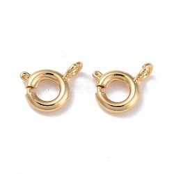 Eco-friendly Brass Spring Ring Clasps, Cadmium Free & Lead Free, Long-Lasting Plated, Real 24K Gold Plated, 11.4x7x1.5mm, Hole: 1.5mm, Inner Diameter: 3mm(KK-D082-01C-G)