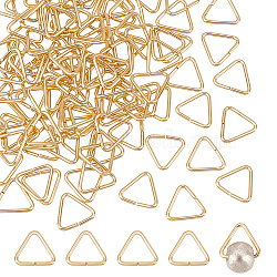 Elite Brass Triangle Linking Ring, Buckle Clasps, Quick Link Connector, Fit for Top Drilled Beads, Webbing, Strapping Bags, Golden, 7x7.5x0.8mm, 100pcs/box(KK-PH0009-11)