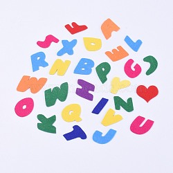 Self-adhesive Felt Fabric Cartoon Stickers, Including Letter A~Z and Heart, DIY Crafts, Mixed Color, 27~28x10.5~41x1mm, 27pcs/set(DIY-WH0120-01)