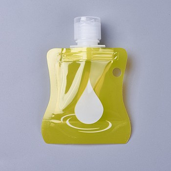 Portable Waterproof Empty Bottle Bag, Plastic Lotion Shampoo Squeeze Bottles, Yellow, 11x7.8x2.3cm