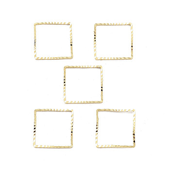 Brass Beads Frames, Cadmium Free & Lead Free, Square, Real 24K Gold Plated, 15x15x1mm