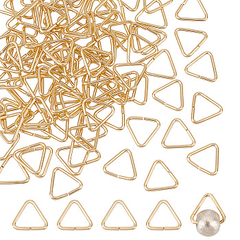 Elite Brass Triangle Linking Ring, Buckle Clasps, Quick Link Connector, Fit for Top Drilled Beads, Webbing, Strapping Bags, Golden, 7x7.5x0.8mm, 100pcs/box