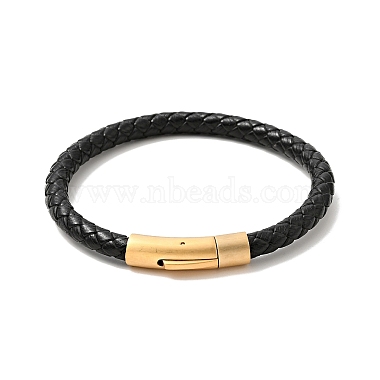 Leather Braided Cord Bracelet with 304 Stainless Steel Clasp for Men Women(BJEW-C021-15)-2