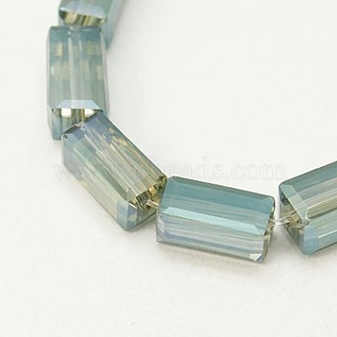 12mm YellowGreen Cuboid Glass Beads