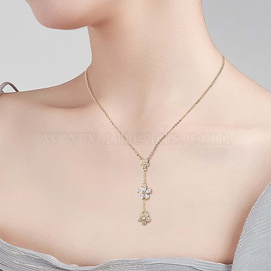 Clear Cubic Zirconia Flower Laria Necklace(JN1062B)-7