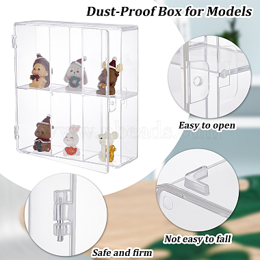 6 Grids Transparent Acrylic Minifigures Display Case with Cover(DIY-WH0430-530A)-4