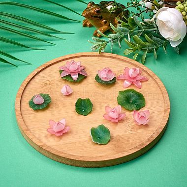 14 Pieces 7 Styles Acrylic Lotus Charm Pendant Colorful Flower Leaf Charm Plants Charm Pendant for Jewelry Earring Bracelet Making Crafts(JX564A)-4