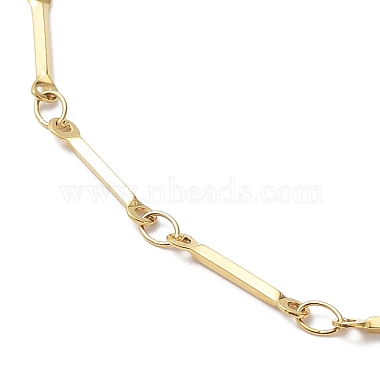 Ion Plating(IP) 304 Stainless Steel Bar Link Chain Necklaces(NJEW-K249-15G)-2
