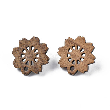 Accessoires de boucles d'oreilles en bois de noyer(MAK-N032-038)-2