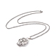 Alloy Skull with Star Pendant Necklace with 201 Stainless Steel Box Chains(NJEW-E016-11AS)-2