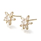 Brass Pave Cubic Zirconia Stud Earring Findings(CU-CBAE189-04G)-1