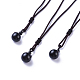 Natural Black Agate Pendant Necklaces(NJEW-P241-A14)-1