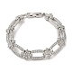 Cubic Zirconia Oval & Cross Link Chain Bracelet(BJEW-M296-02P)-1