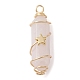 3Pcs 3 Styles Natural Rose Quartz Copper Wire Wrapped Pointed Pendants(PALLOY-JF02460-01)-2