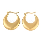 Ion Plating(IP) 304 Stainless Steel Hoop Earring, Crescent, Real 18K Gold Plated, 29.5x4.5mm(EJEW-C103-02G)