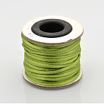 Round Nylon Satin Rattail Cord, for Bracelet Jewelry Making Chinese Knotting Macrame Craft, Yellow Green, 2mm, about 10.93 yards(10m)/roll(X-NWIR-O001-A-15)